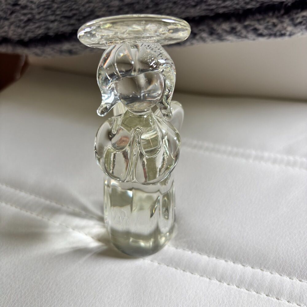 Centurion Collection 5.5" Heavyweight Clear Glass Angel Wings & Halo Paperweight - Picture 7 of 8